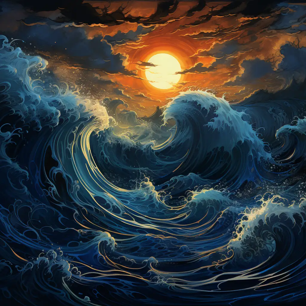 Dreaming about waves. image shows crashing waves