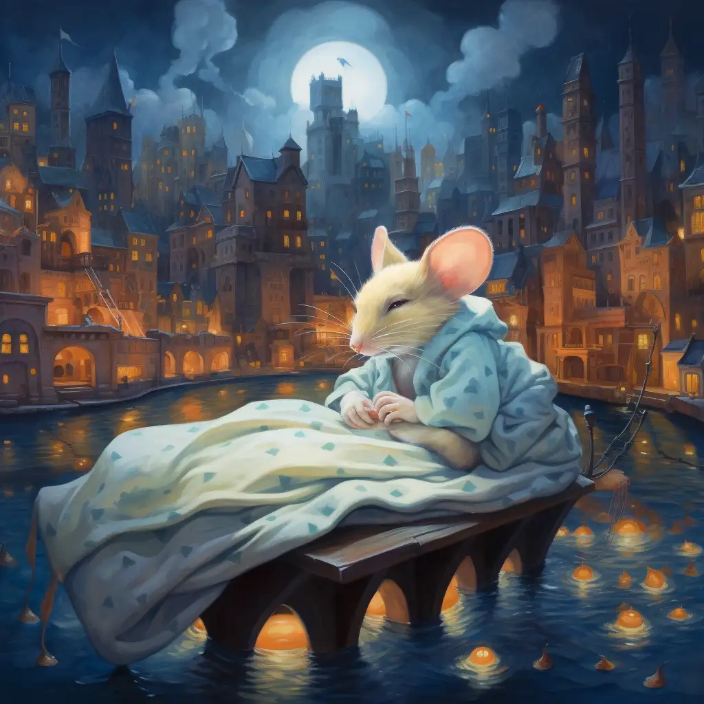 cute mouse in a bed to indicate a dream about mice