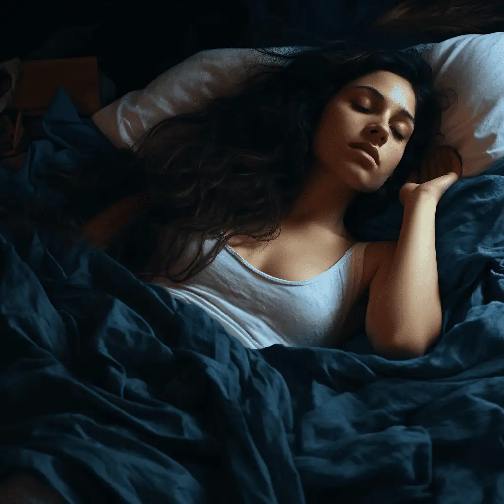 woman dreaming of dead people. Image shows a woman asleep in bed