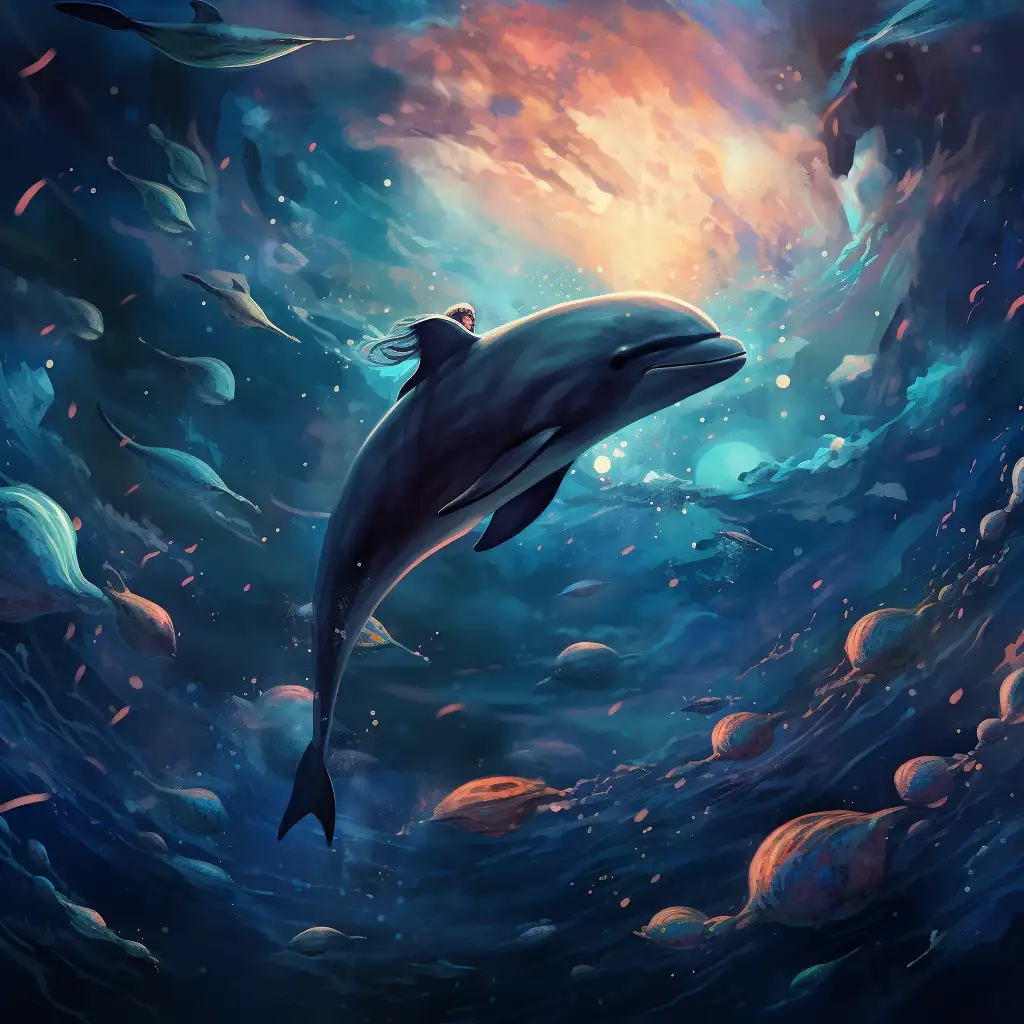 image depicting a dream of swimming with dolphins