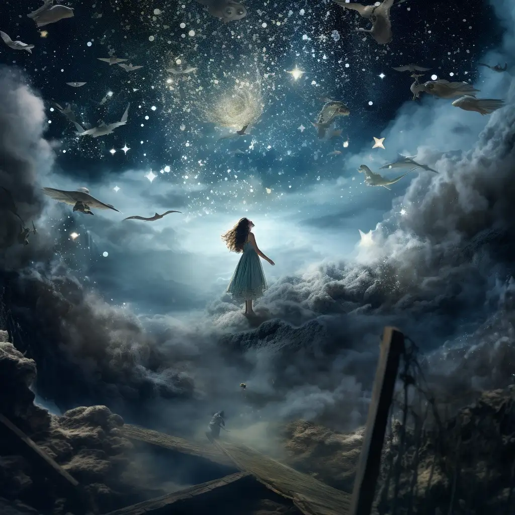 dreaming of being lost. image shows a woman all alone in a dream