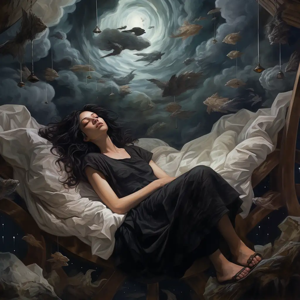 woman asleep dreaming of being lost